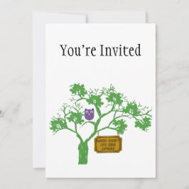 Cancer lever inte här Träd Uggla Inbjudningar