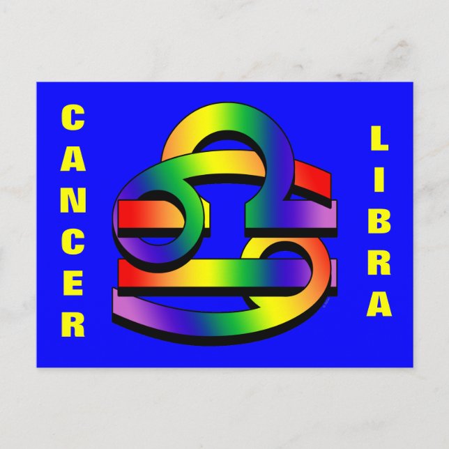 Cancer & Libra GLBT Vykort (Framsida)