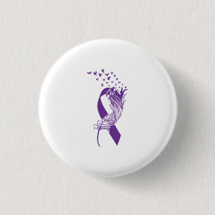 Cancer Lila Ribbon Feather Birds Knapp