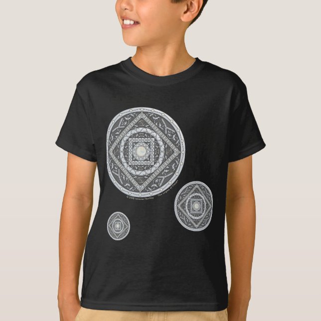 Cancer Mandala Barn och Baby Mörk Shirt T (Framsida)