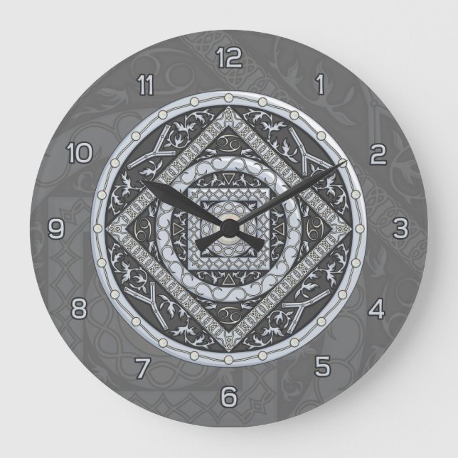 Cancer Mandala Clock Stor Klocka (Framsida)