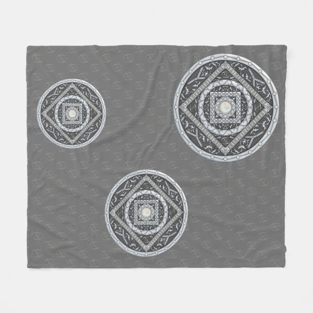 Cancer Mandala Fleece Blanket (Framsidan (Horisontell))