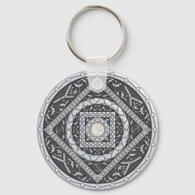 Cancer Mandala Keychain Nyckelring (Framsida)