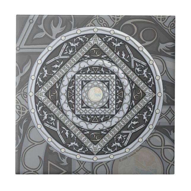 Cancer Mandala Tile Kakelplatta (Framsidan)