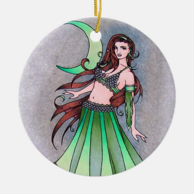 Cancer måne belly dancer julgransprydnad keramik (Framsidan)