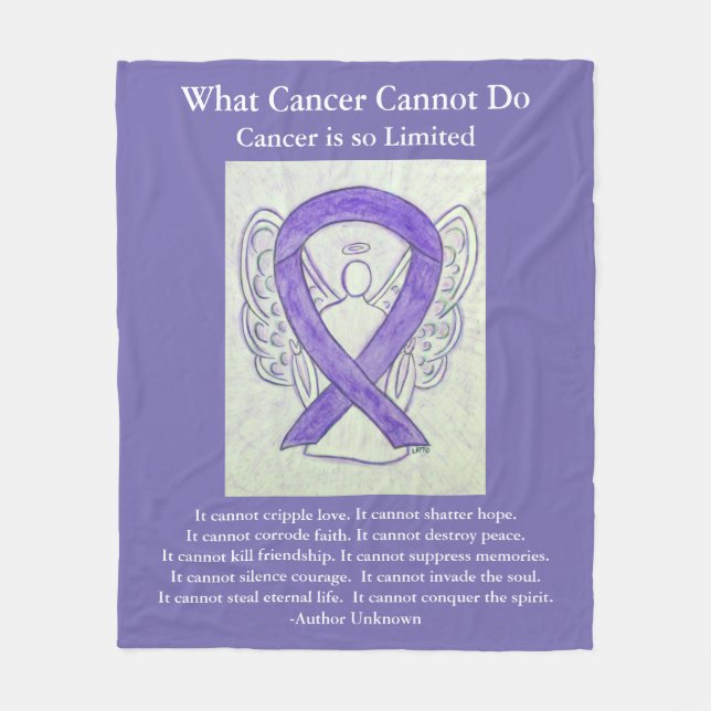 Cancer Medvetenhet Bandel Engel Mjukt Fleecefilt (Framsidan)