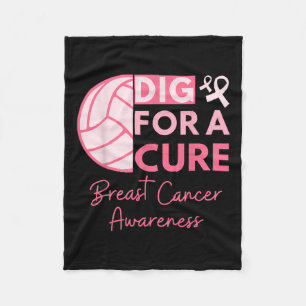 Cancer Medvetenhet Gräv För En Bot Voleyball Rosa Fleecefilt