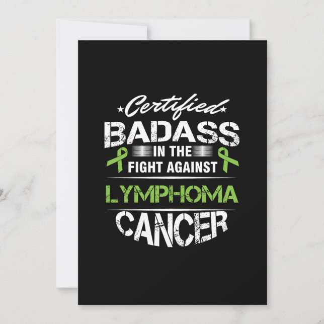 Cancer Medvetenhet Överlevare Certifierad Badass L Inbjudningar (Framsida)
