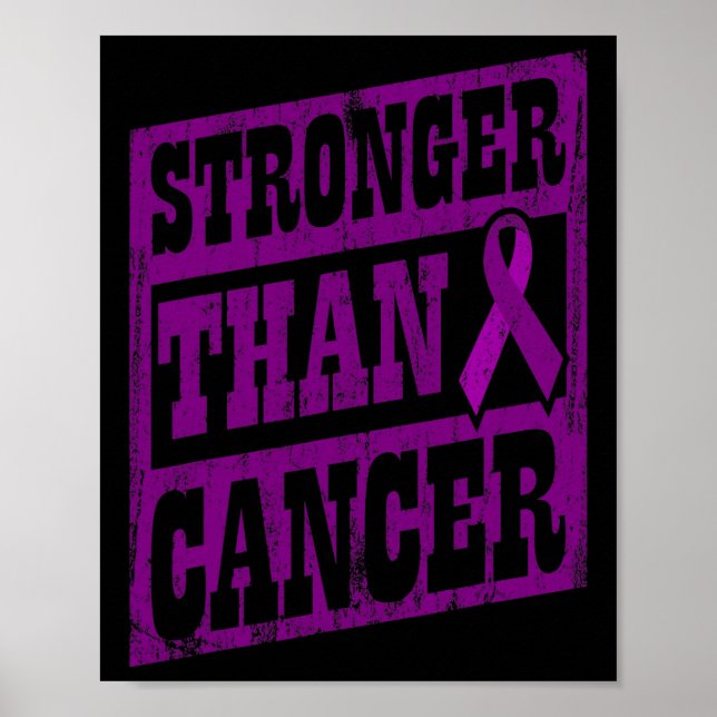 Cancer Medvetenhet Världscancerdagen Starkare än c Poster (Framsidan)
