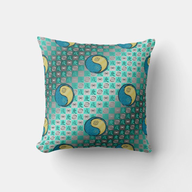 Cancer & Metal Dog Throw Pillow Kudde (Framsida)