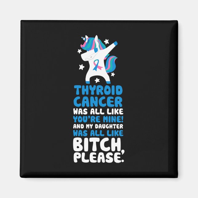 Cancer min dotter, snälla citera Unicorn Magnet (Framsidan)