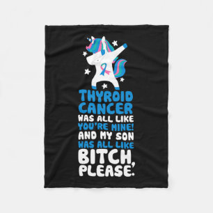 Cancer min son, snälla citera Unicorn Fleecefilt
