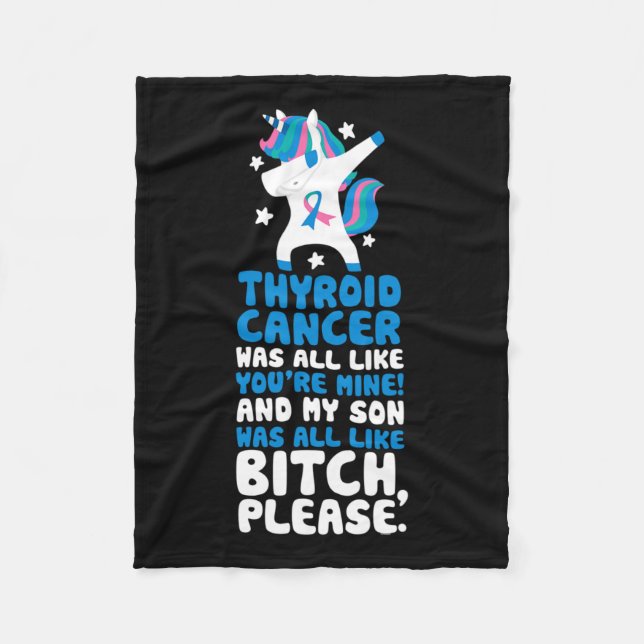 Cancer min son, snälla citera Unicorn Fleecefilt (Framsidan)