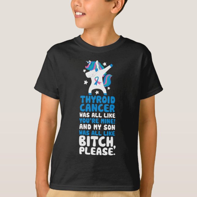 Cancer min son, snälla citera Unicorn T Shirt (Framsida)
