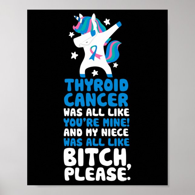 Cancer min systerdotter, snälla Unicorn Poster (Framsidan)