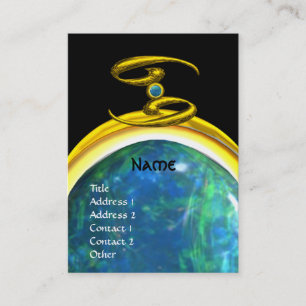 CANCER MONOGRAM opale gult black grått blue Visitkort