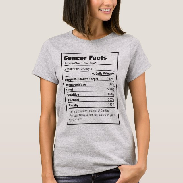 Cancer Näringsfaktor Zodiac T- Shirt T (Framsida)