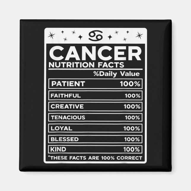 Cancer Nutritional Stil Zodiac Design, Cancer Magnet (Framsidan)
