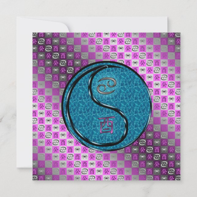 Cancer och Vatten Tupp Kort (Framsida)