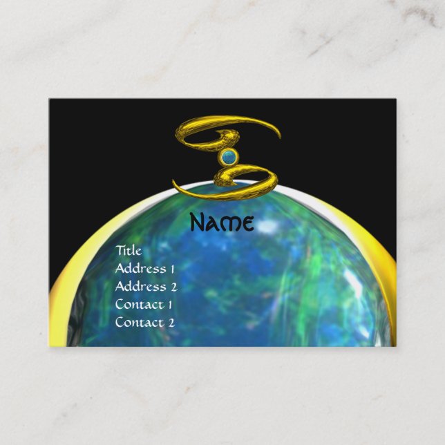 CANCER opale gult black grått blue Visitkort (Framsida)