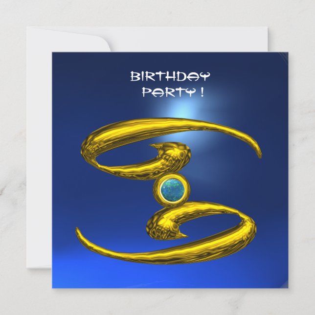 CANCER OPALE, Sapphire ljusblå gult blå Meddelande (Framsida)