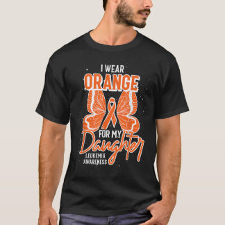 Cancer Orange Ribbon Butterfly Daughter Leukemia A T Shirt