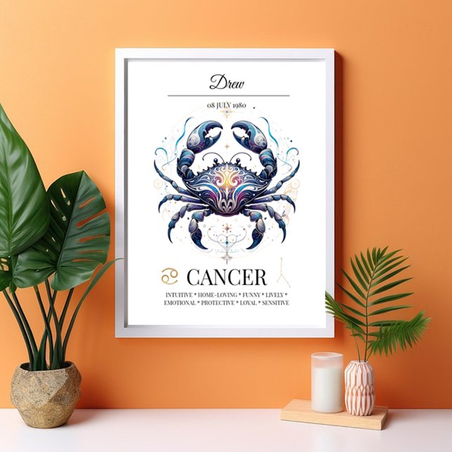 Cancer Personlig Elegant Zodiac Vattenfärg Poster (Skapare uppladdad)