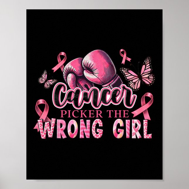 Cancer Picker fel Rosa Boxing Glove Bre Poster (Framsidan)