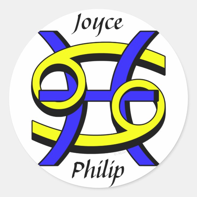 Cancer & Pisces BY Runt Klistermärke (Framsida)