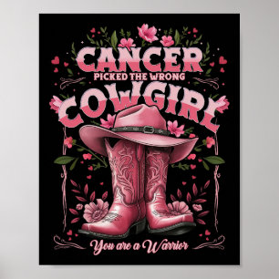 Cancer plockade fel Cowgirl du är en krigare Poster