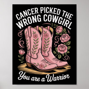 Cancer plockade fel Cowgirl du är en krigare Poster