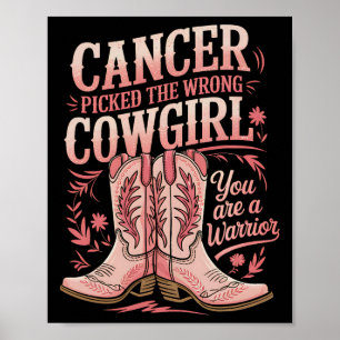 Cancer plockade fel Cowgirl du är en krigare Poster