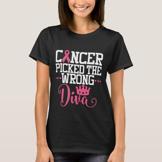 Cancer plockade fel diva| Motiveringsoffert T Shirt (Framsida)