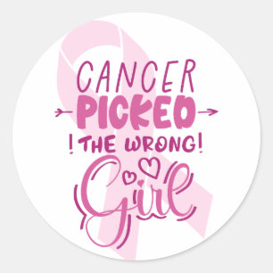 Cancer Plockade fel flicka Runt Klistermärke
