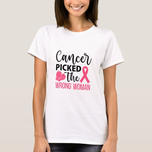 Cancer Plockade fel kvinna i Dam T Shirt (Framsida)