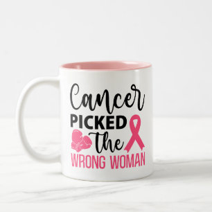 Cancer Plockade fel kvinna i Dam Två-Tonad Mugg