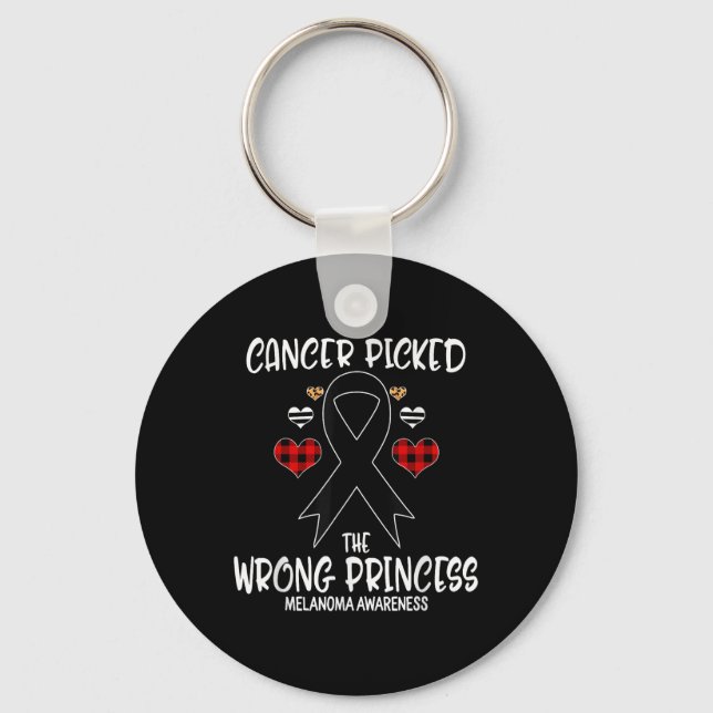 Cancer plockade fel prinsessan Melanoma Awarenes Nyckelring (Framsida)
