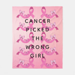 Cancer Plockade fel Rosa för flickor Fleecefilt