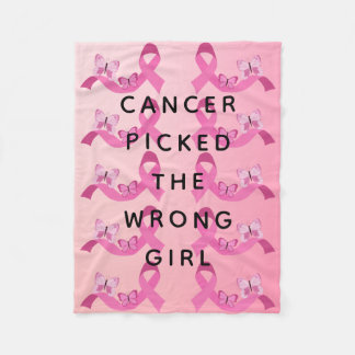Cancer Plockade fel Rosa för flickor Fleecefilt