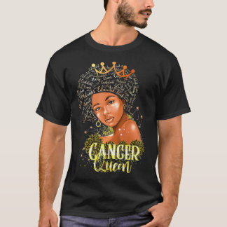 Cancer Queen Strong Smart Afro Melanin Gift Black T Shirt