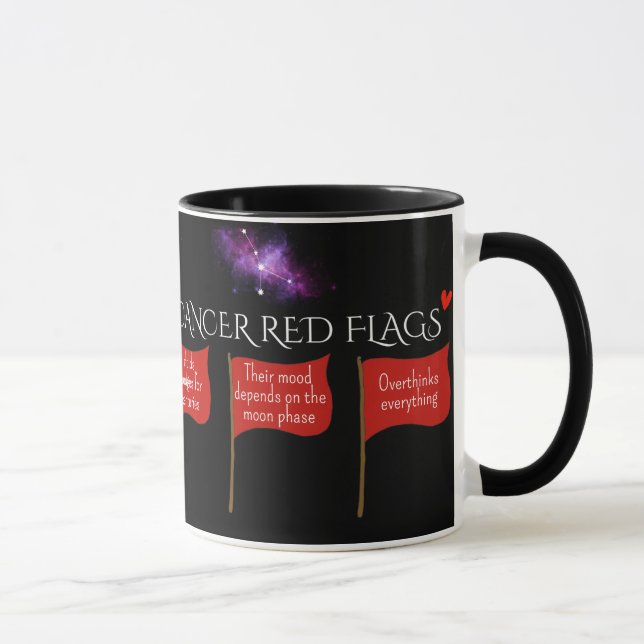 Cancer Red Flaggor Astrology Mugg | Funny Zodiac G (Höger)