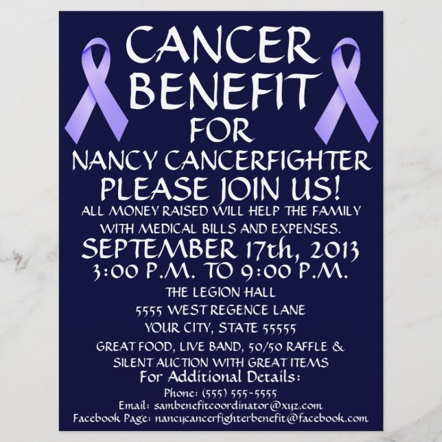 Cancer Ribbon Benefit Flyer (Framsidan)
