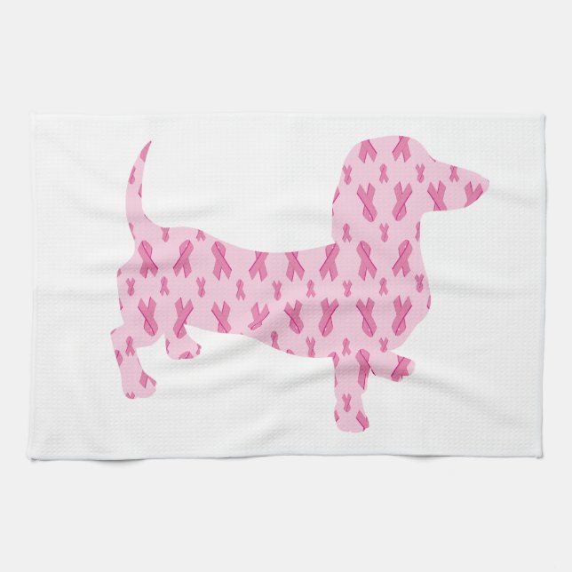Cancer Ribbon Dachshund Kökshandduk (Horisontell)