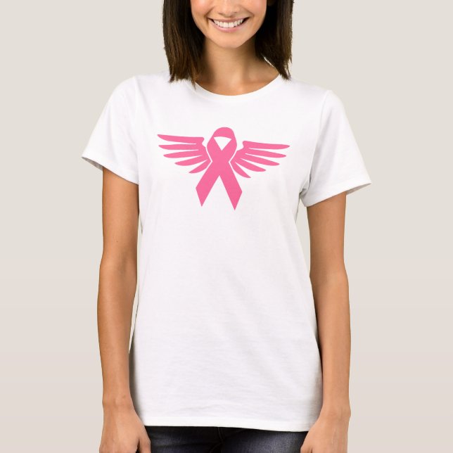 Cancer Ribbon Vinge Womens T-Shirt (Framsida)
