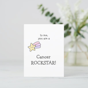 Cancer Rockstjärna! Så stolt över dig! Uppmuntran Vykort