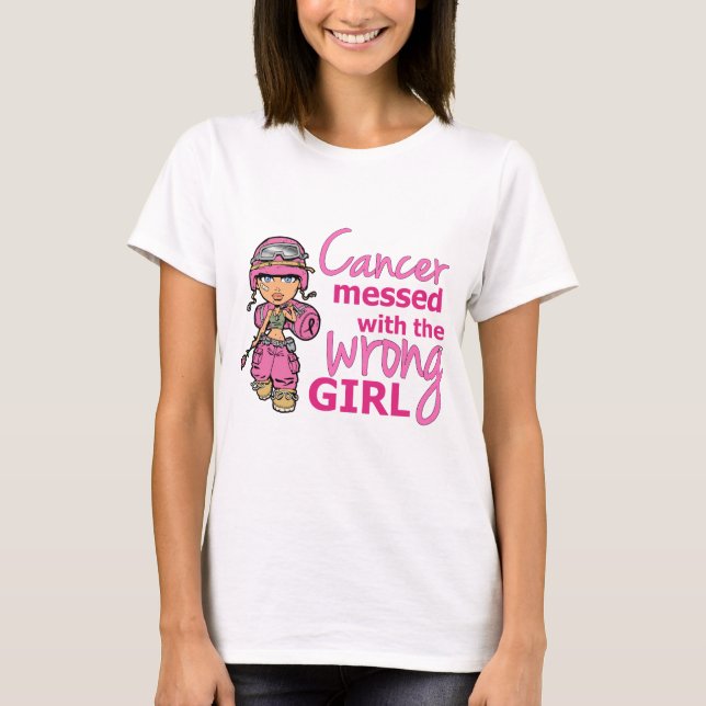 Cancer röra med den fla bröstcancern för flicka 2 tröja (Framsida)