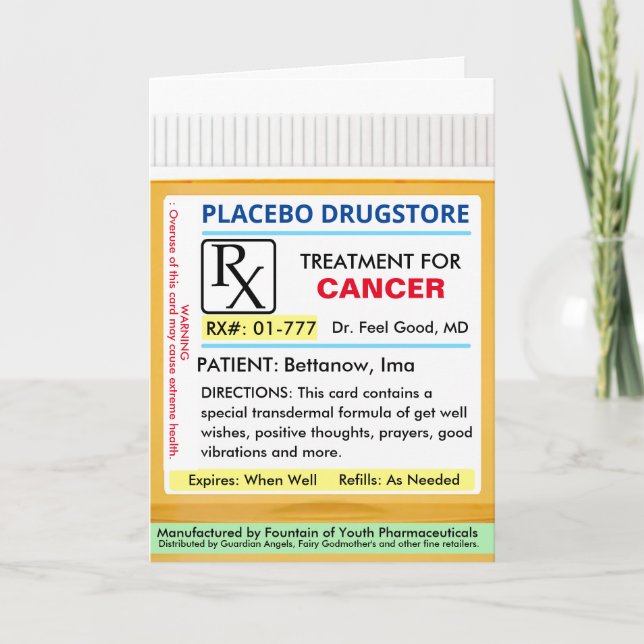 CANCER RX-recept för hälsokällkort Kort (Framsida)