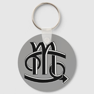 Cancer & Scorpio Partners bw Nyckelring