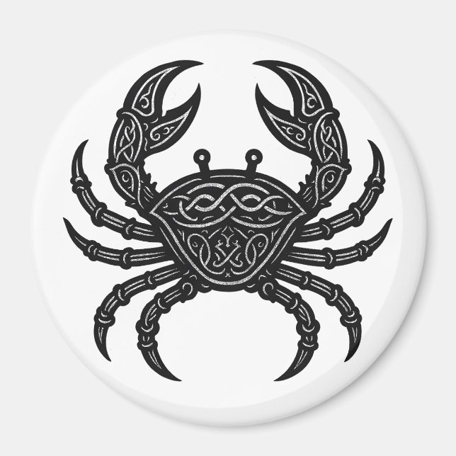 Cancer — Spöklik bläck Zodiak kräfta Magnet (Framsidan)