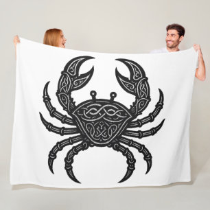 Cancer — Spöklik bläck Zodiakkräfta Fleecefilt